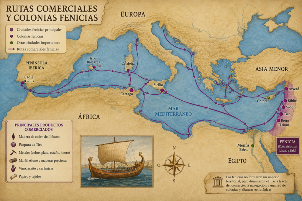 Rutas comerciales de los Fenicios