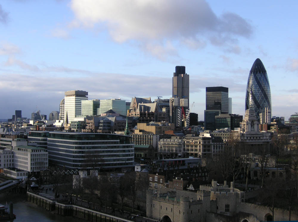 Vista aérea de la City de Londres