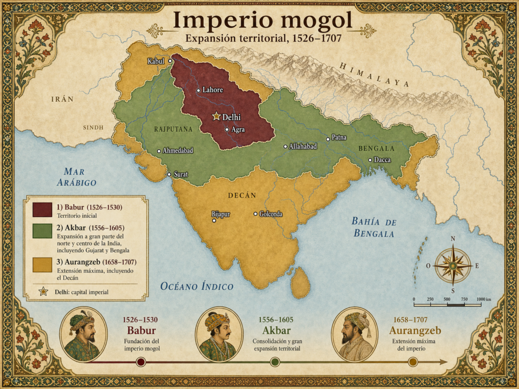 Mapa del Imperio Mogol