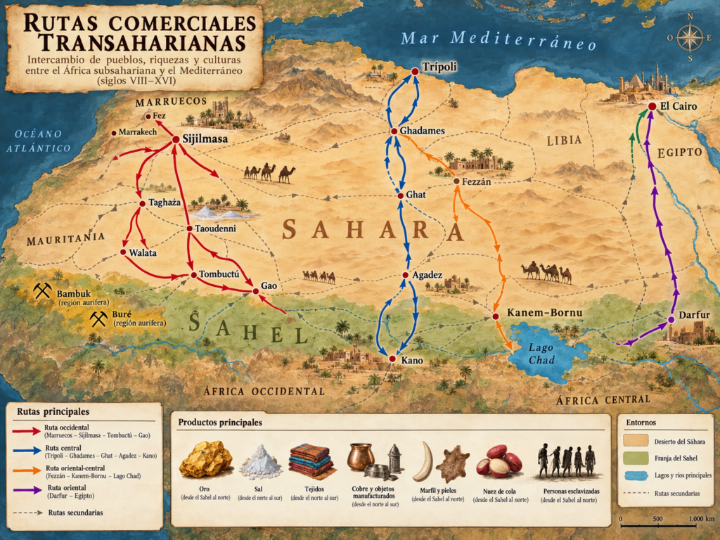 principales rutas transaharianas
